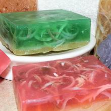 Opaque Soap Curls in Transparent Bars of Soap